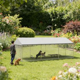 Outdoor kennel, dog house, dog cage, silver