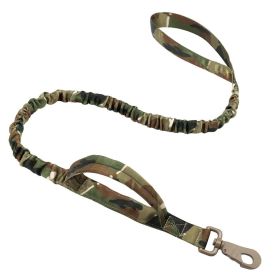 k9 leash; Bungee Dog Leash Tactical Dog Leash Nylon Adjustable Tactical Leash for Dogs Quick Release Military Dog Leash with 2 Control Handle; Bu (Specifications (length * width): 100-150cm, colour: Military green)